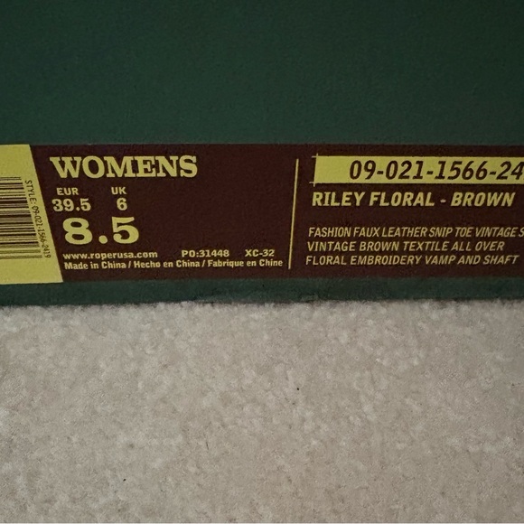 NEW IN BOX - Roper Women’s Riley Floral Cowboy Boots- Vintage Brown Faux Leather - Picture 6 of 6